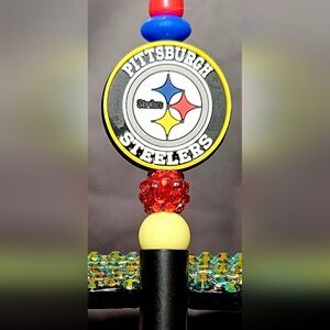 NFL Pittsburg Steelers Sparkly/Blingy Custom Created Super Fan Beaded Pen